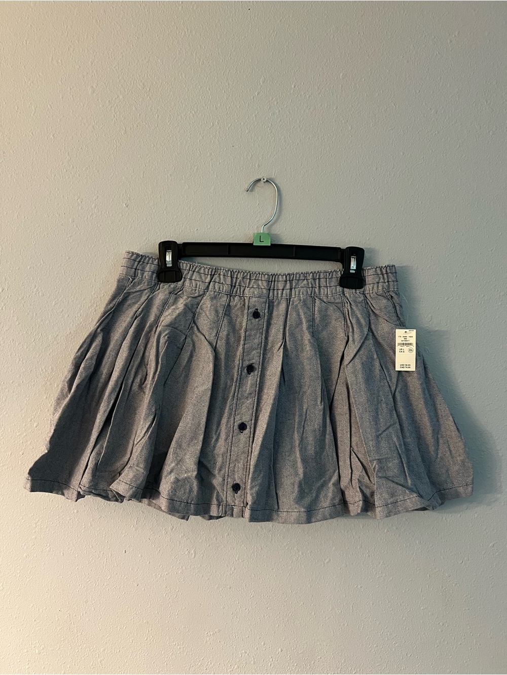 OFFLINE by Aerie Pull-On Athletic Skort Elastic Waist Solid Gray Women’s L